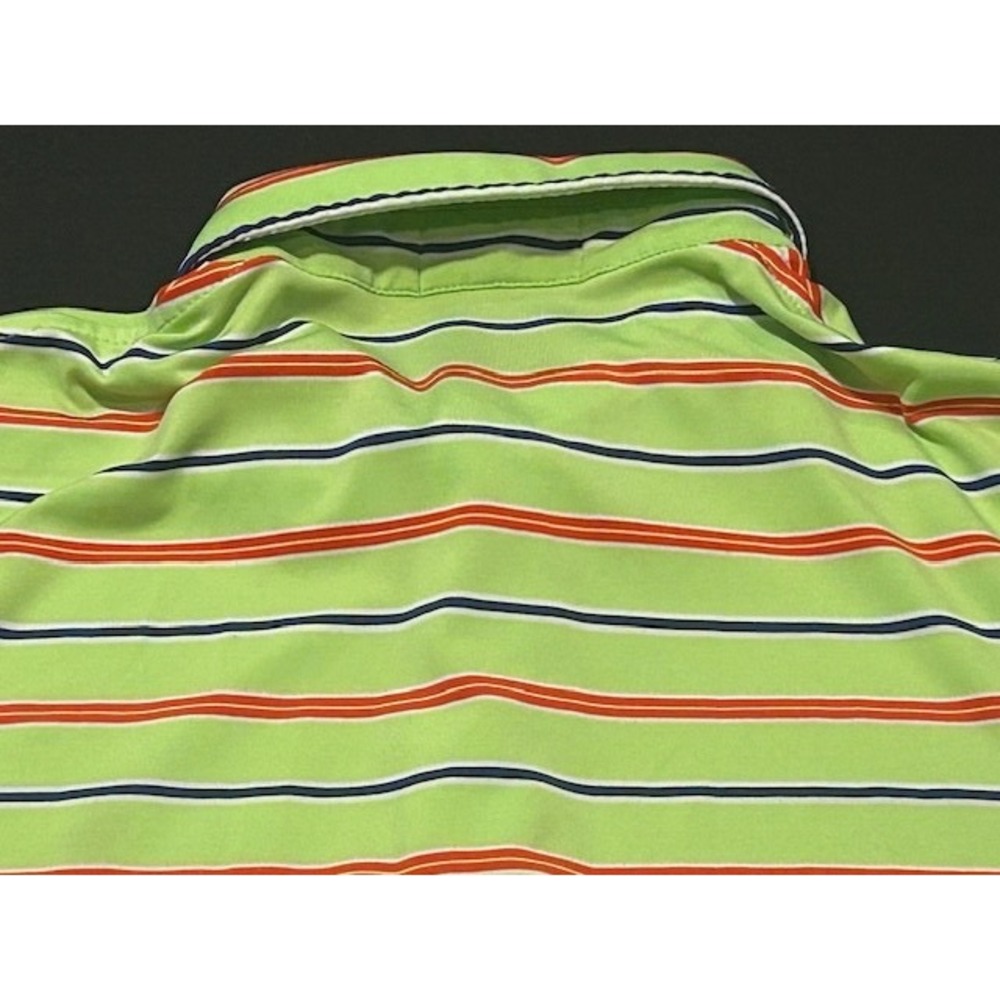 Polo Ralph Lauren Men's Striped Polo Shirt Neon Green Blue Pony Short Sleeve - M - Picture 6 of 12